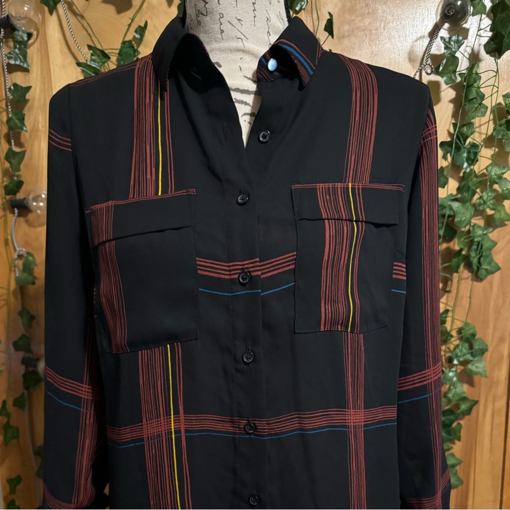 Fun pattern button up blouse